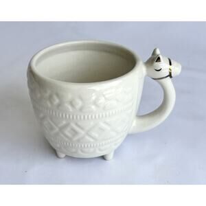 Opalhouse Stoneware 3D Llama Coffee Mug Cup With Gold Accents